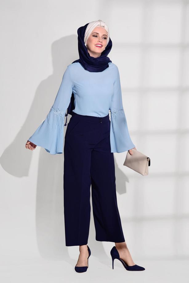 Hijab clothing  GUIPURE DETAIL BLOUSE 67508  - TRENDTESETTÜR