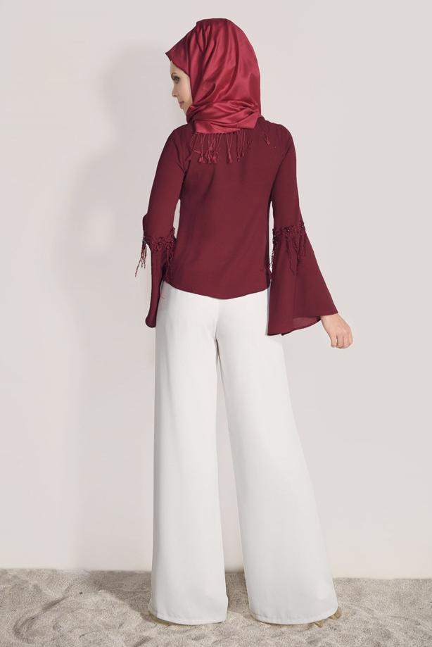 Vêtements hijab  GUIPURE DETAIL BLOUSE 67508  - TRENDTESETTÜR