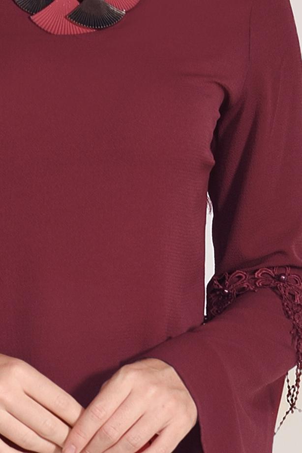 Vêtements hijab  GUIPURE DETAIL BLOUSE 67508  - TRENDTESETTÜR