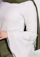 Hijab clothing ECRU GUIPURE DETAIL BLOUSE 67508 
