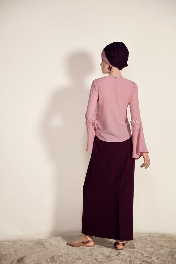Vêtements hijab  GUIPURE DETAIL BLOUSE 67508  - TRENDTESETTÜR