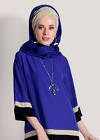 Tesettür giyim LACİVERT SİM ŞERİT DETAYLI BLUZ 81233 