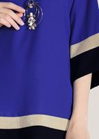 Tesettür giyim LACİVERT SİM ŞERİT DETAYLI BLUZ 81233 