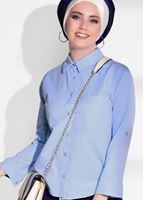 Vêtements hijab BLEU CHEMISIER 0135