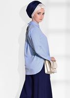 Vêtements hijab BLEU CHEMISIER 0135