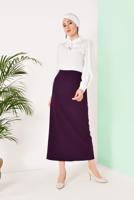 Vêtements hijab CRÈME BLOUSE COL ROND DÉTAIL GUIPURE 0165