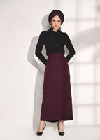 Tesettür giyim SİYAH GÜPÜR DETAYLI BEBE YAKA BLUZ 0207