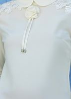 Tesettür giyim KREM GÜPÜR DETAYLI BEBE YAKA BLUZ 0207