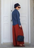 Tesettür giyim LACİVERT CEP DETAYLI DENİM BLUZ 281