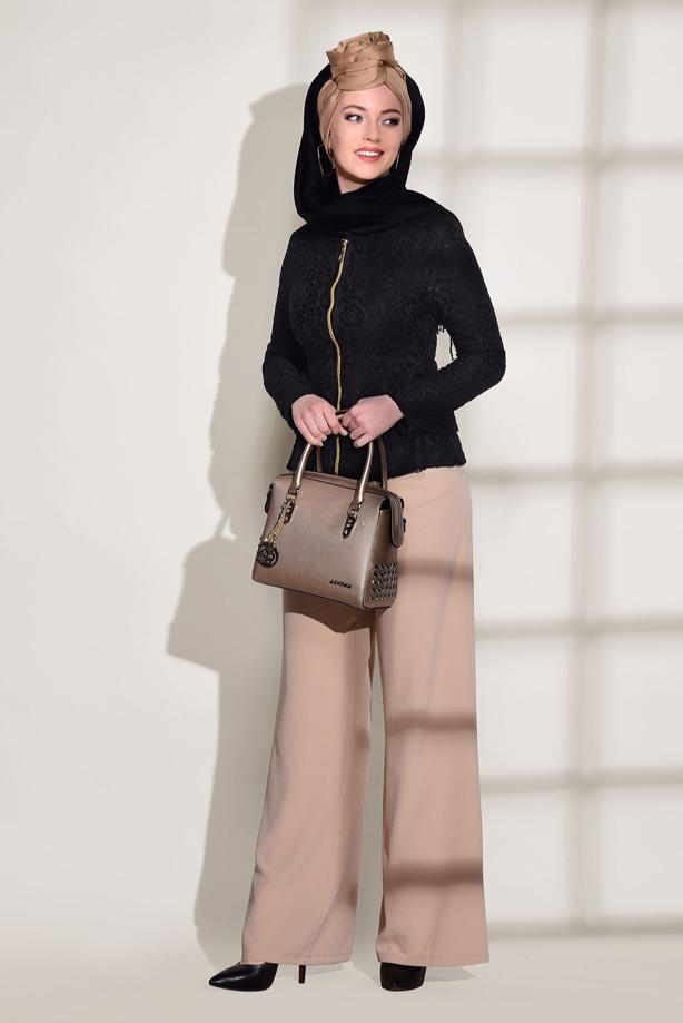 Vêtements hijab  GUIPURED ZIPPER DETAIL BLOUSE 612  - TRENDTESETTÜR