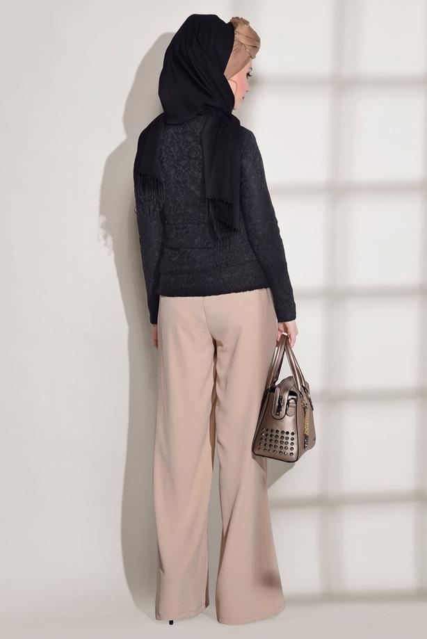 Vêtements hijab  GUIPURED ZIPPER DETAIL BLOUSE 612  - TRENDTESETTÜR