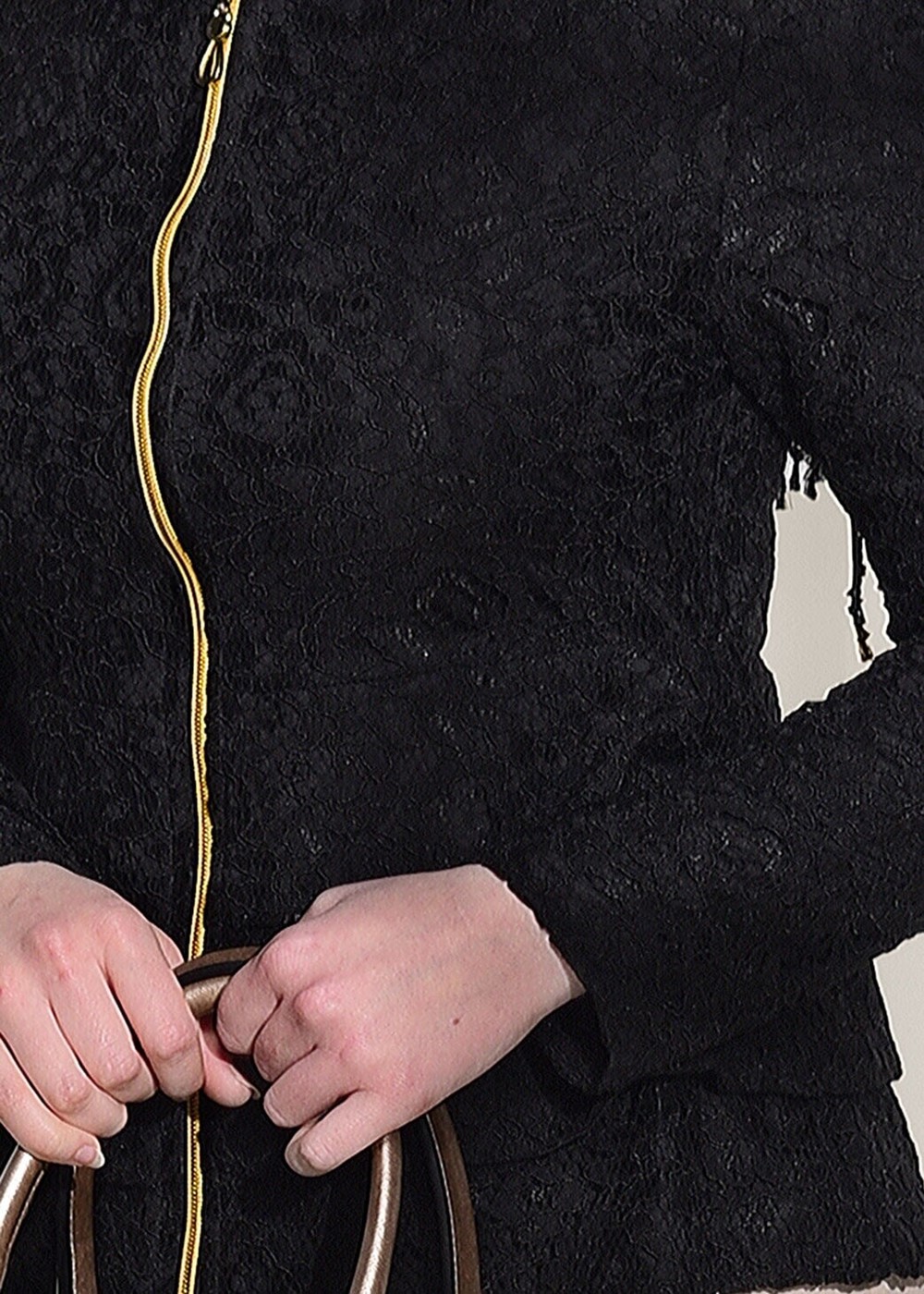 Vêtements hijab NOIR BLOUSE DÉTAILLÉE FERMETURE ÉCLAIR 612