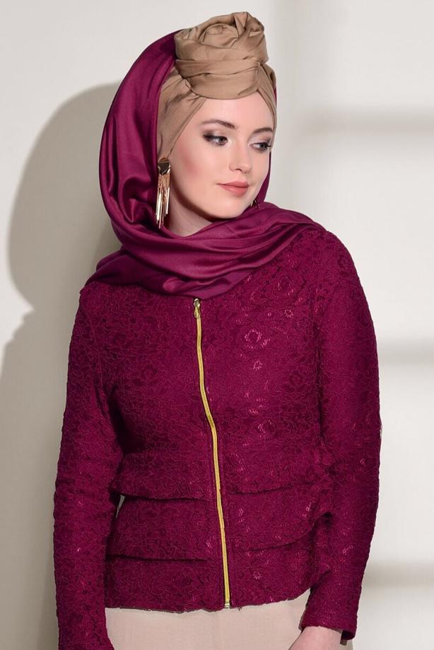 Vêtements hijab  GUIPURED ZIPPER DETAIL BLOUSE 612  - TRENDTESETTÜR
