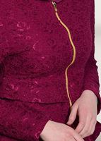 Vêtements hijab ROUGE BORDEAUX BLOUSE DÉTAILLÉE FERMETURE ÉCLAIR 612