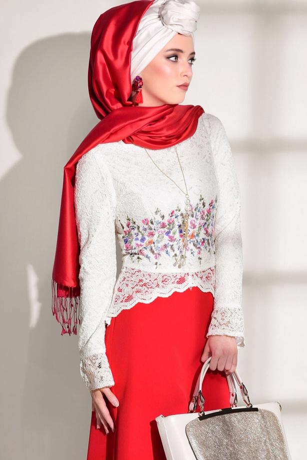 Vêtements hijab  GUIPURED BLOUSE 909  - TRENDTESETTÜR