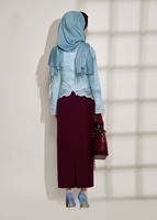 Hijab clothing BLUE GUIPURED BLOUSE 909 