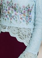 Hijab clothing BLUE GUIPURED BLOUSE 909 