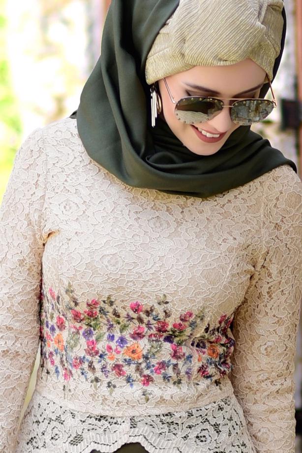 Vêtements hijab  GUIPURED BLOUSE 909  - TRENDTESETTÜR