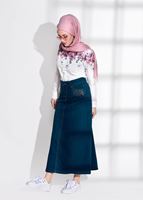 Tesettür giyim KREM ÇİÇEK DESENLİ BLUZ 1506 