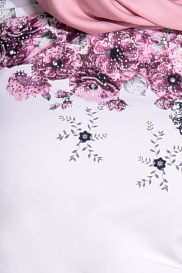 Tesettür giyim  ÇİÇEK DESENLİ BLUZ 1506  - TRENDTESETTÜR