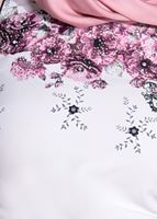 Tesettür giyim KREM ÇİÇEK DESENLİ BLUZ 1506 