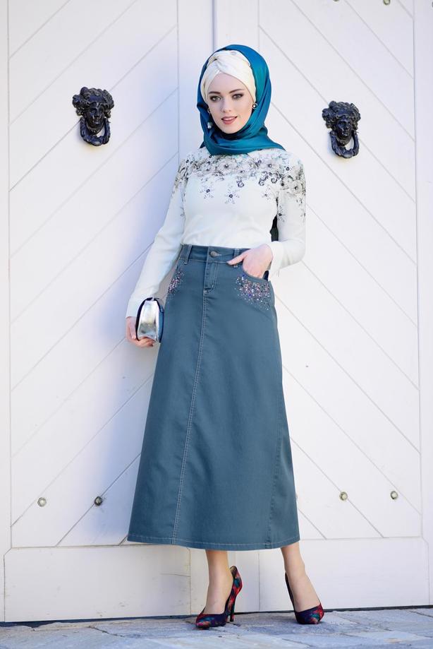 Tesettür giyim  ÇİÇEK DESENLİ BLUZ 1506  - TRENDTESETTÜR