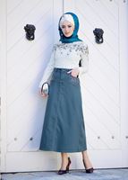 Tesettür giyim KREM ÇİÇEK DESENLİ BLUZ 1506 