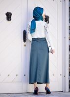 Tesettür giyim KREM ÇİÇEK DESENLİ BLUZ 1506 