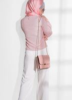 Tesettür giyim PUDRA GÜPÜR DETAYLI SİMLİ BLUZ 3208 