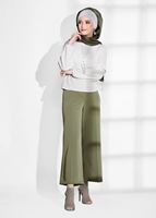 Tesettür giyim BEJ GÜPÜR DETAYLI SİMLİ BLUZ 3208 