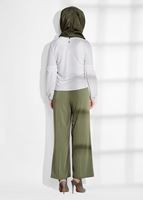 Tesettür giyim BEJ GÜPÜR DETAYLI SİMLİ BLUZ 3208 