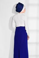 Tesettür giyim KREM BEBE YAKA BLUZ 3308 