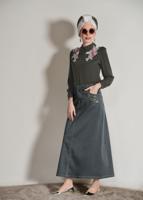 Tesettür giyim HAKİ ÜÇ BOYUTLU ÇİÇEK DETAYLI BLUZ 3808