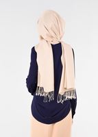 Tesettür giyim LACİVERT YAZI DETAYLI BİSİKLET YAKA BLUZ 4106 