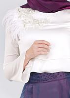 Tesettür giyim KREM NAKIŞ DETAYLI BLUZ 4416 