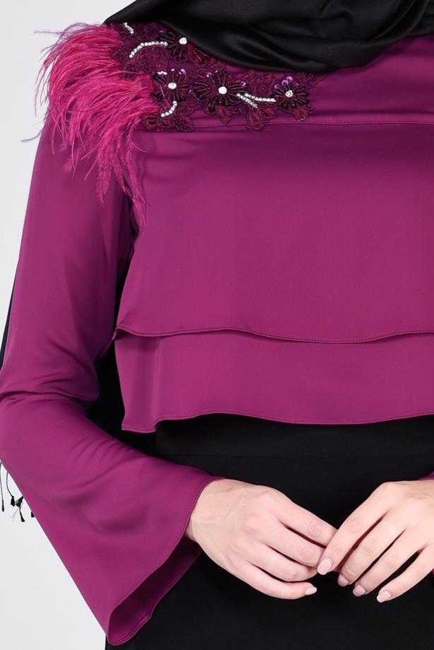 Vêtements hijab  EMBROIDERY DETAIL BLOUSE 4416   - TRENDTESETTÜR