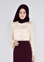 Tesettür giyim BEJ NAKIŞ DETAYLI BLUZ 4416 