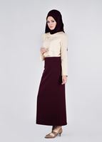 Tesettür giyim BEJ NAKIŞ DETAYLI BLUZ 4416 