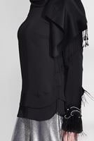 Tesettür giyim SİYAH NAKIŞ DETAYLI BLUZ 4417 