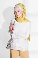 Tesettür giyim KREM NAKIŞ DETAYLI BLUZ 4417 