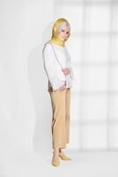 Tesettür giyim KREM NAKIŞ DETAYLI BLUZ 4417 