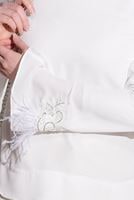 Tesettür giyim KREM NAKIŞ DETAYLI BLUZ 4417 