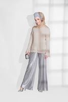 Tesettür giyim BEJ NAKIŞ DETAYLI BLUZ 4417 