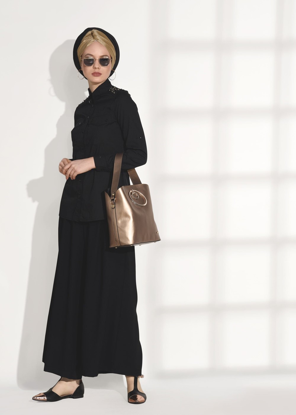 Vêtements hijab NOIR CHEMISIER SPORT 4424