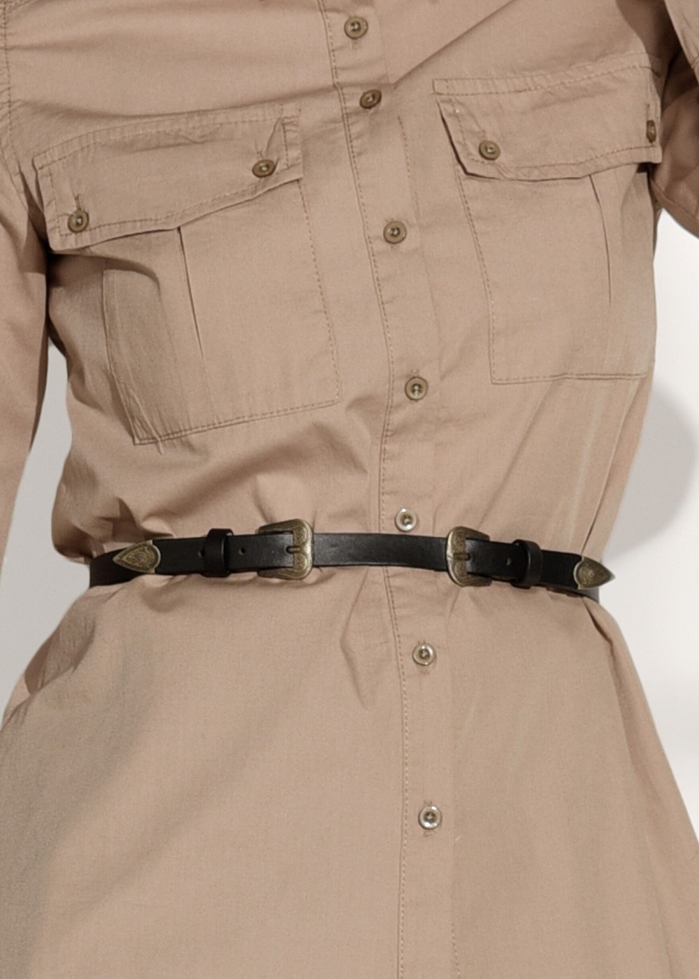 Tesettür giyim KAHVE ZIMBA DETAYLI SPOR BLUZ 4424