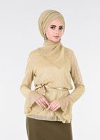 Tesettür giyim ALTIN KOLLARI VOLANLI SİMLİ BLUZ 4526