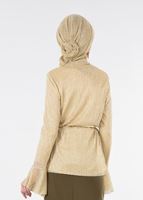 Tesettür giyim ALTIN KOLLARI VOLANLI SİMLİ BLUZ 4526