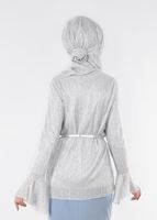 Tesettür giyim GÜMÜŞ KOLLARI VOLANLI SİMLİ BLUZ 4526