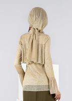 Tesettür giyim ALTIN SİMLİ KUMAŞ VOLANLI BLUZ 4527 