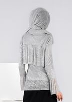 Tesettür giyim GÜMÜŞ SİMLİ KUMAŞ VOLANLI BLUZ 4527 